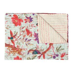 Taj Hotel Home Decor Kantha Cotton Throw | 1-Piece | Multicolor | 50"x70"